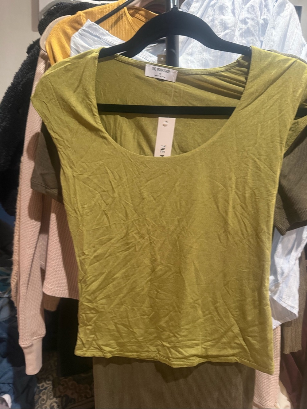 Workshop Republic Clothing Lime Scoop Neck Short Sleeve Top